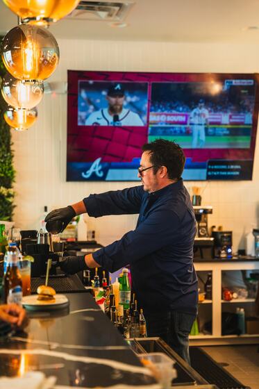 Behind the bar